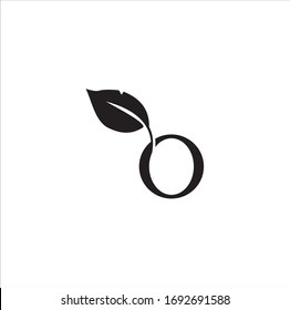 organic initial letter O vector line logo design