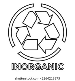 Vector inorgánico orgánico orgánico. Icono, signo o símbolo de la basura o del medio ambiente.