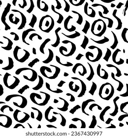 Organic irregular circular lines vector seamless pattern. Vector, pattern. Hand drawn on organic shapes and circles. Marker strokes.