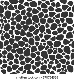 Organic Irregular Rounded Jumble Shapes. Abstract Geometric Background Design. Vector Seamless Black And White Pattern. Parametric Grid Pattern, Abstract, EPS 10