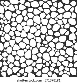 Organic Irregular Rounded Jumble Shapes. Abstract Geometric Background Design. Vector Seamless Black and White Pattern.