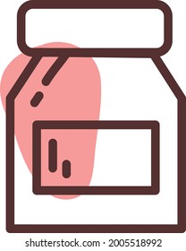 Organic jam jar, illustration, vector on a white background.