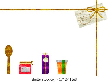 organic jam set and simple ribbon