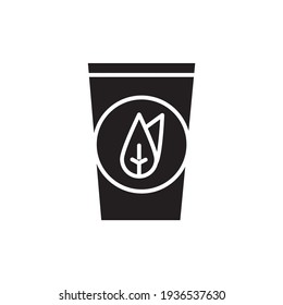 Organic japanese powdered green tea color line icon. Outline pictogram for web page.