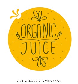 Organic juice vector illustrative logo template (sign, icon)