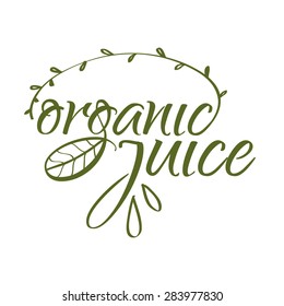 Organic juice vector illustrative logo template (sign, icon)