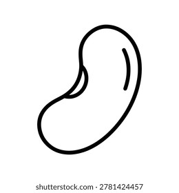 Organic kidney bean silhouette vector icon