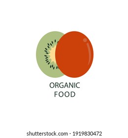 Organic Kiwi Food Logo Design Vector