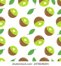 Organic Kiwi fruits seamless pattern