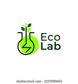 Organic lab eco nature logo vector icon illustration