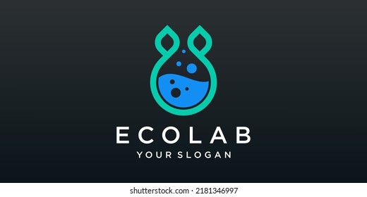Organic lab Logo Design Concept Vector. Creative Lab with leaf Logo Template