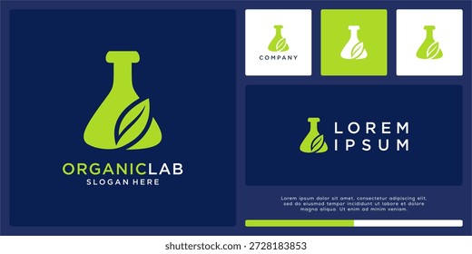 Modelo de design de logotipo de laboratório orgânico.