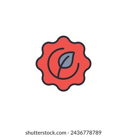 Icono de etiqueta orgánica. vector.Trazo editable.signo de estilo lineal para el uso de diseño web,logo.Ilustración de símbolo.