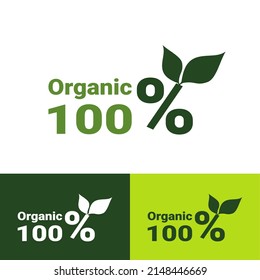 Organic Label. Natural Sticker. Leaf Green Vector. Leaf green icon, design modern,for food market, ecommerce, organic products 
