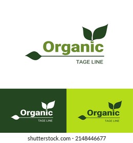 Etiqueta orgánica. Natural Sticker. Vector verde hoja. Icono verde hoja, diseño moderno, para el mercado de alimentos, ecommerce, productos orgánicos 
