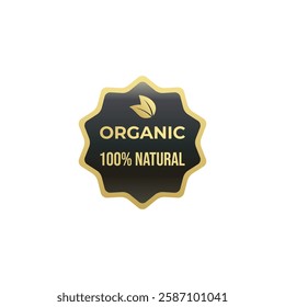 Organic label or natural label vector isolated eps. Allergen free sign vector for product packaging design element. Allergen free label for packaging design element.