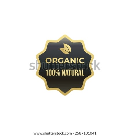 Organic label or natural label vector isolated eps. Allergen free sign vector for product packaging design element. Allergen free label for packaging design element.