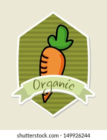 organic label over beige background vector illustration