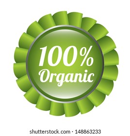 organic label over white background vector illustration 