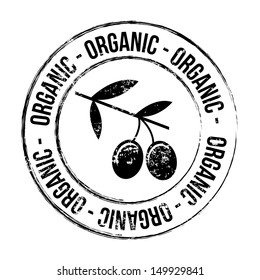 organic label over white background vector illustration  