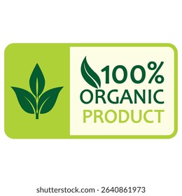 Organic label product. Green healthy organic natural eco bio food products label, logo, stamp. Vector isolated.	