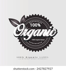 Organic Label Sticker 100% Organic Badge Design