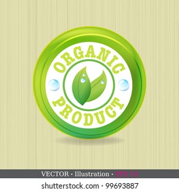 Organic label or sticker for products. Vector illustration.