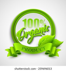 Organic label. Vector illustration