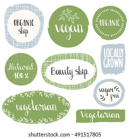 Organic labels and banners. Vector illustration. Isolated.