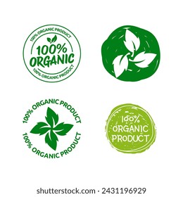 Organic labels set. Collection various logo for organic cosmetics or products isolated on white background