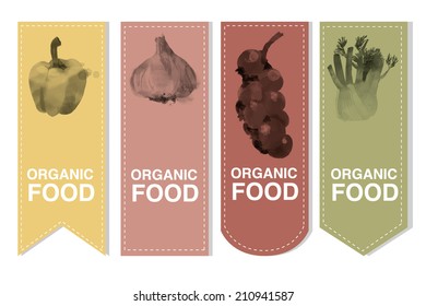 Organic Labels set with Vegetables 