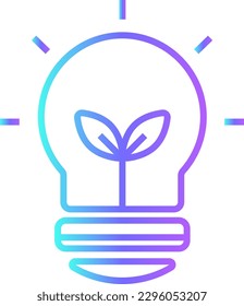 Organic lamp Eco friendly icon with blue duotone style. recycle, lamp, environment, leaf, nature, bulb, electricity. Vector illustration