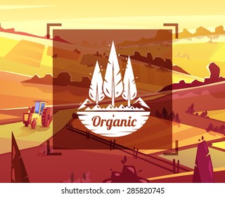 Organic landscape. Vector design illustration for web design development, natural landscape graphics.
