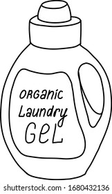  organic Laundry gel. vector illustration in Doodle-style