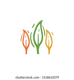 Organic leaf abstract logo design
