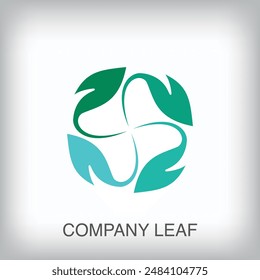 Organic leaf formation modern logo. Unique color transitions. company reward cycle success logo template. vector