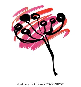 Organic leaf form.Trendy style  boho element.Abstract pattern in a minimalist style. Line doodle object