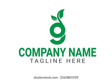 Organic leaf  latter g logo design template