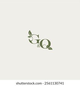 organic leaf logo bold initial concept letter luxury wedding monogram design GQ