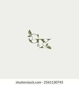 organic leaf logo bold initial concept letter luxury wedding monogram design GX
