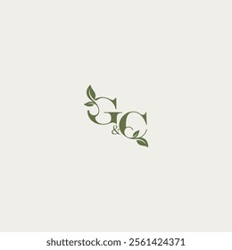 organic leaf logo bold initial concept letter luxury wedding monogram design GC