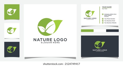 Organic leaf logo design vector, organic leaf icon