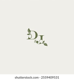 organic leaf logo DJ luxury wedding monogram design bold initial concept letter