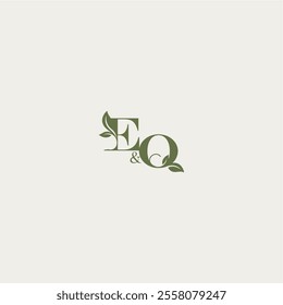 organic leaf logo EQ luxury wedding monogram design bold initial concept letter