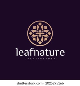 Organic leaf logo set with rotating cycle vector concept design luxury leaf Organic leaf logo design with rotating cycle concept luxury leaf rotating graphic