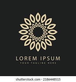 Organic leaf logo set with rotating cycle vector concept design luxury leaf Organic leaf logo design with rotating cycle concept luxury leaf rotating graphic