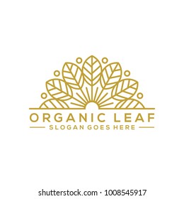 organic leaf logo template