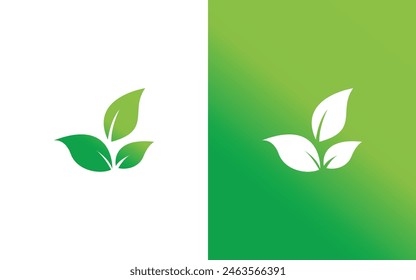 Organic leaf logo vector. Nature eco Leaf logo