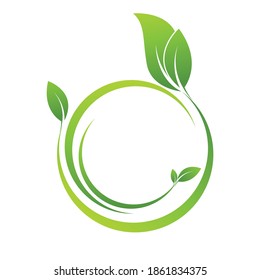 organic with leafs . Ecology concept Vector illustration