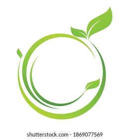 organic with leafs . Ecology concept Vector illustration